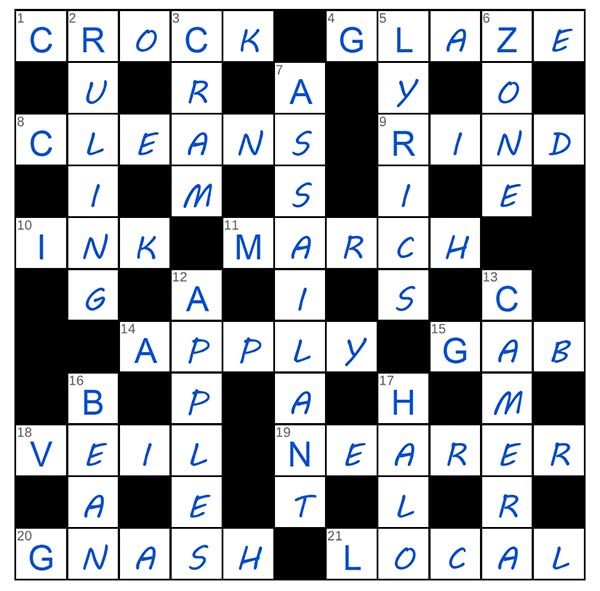 puzzle page crossword 29 july 2025 answer