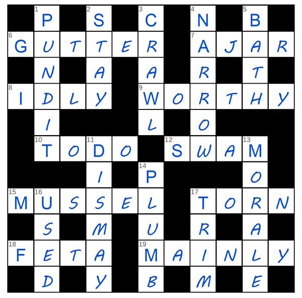 puzzle page crossword 5 august 2025 answer