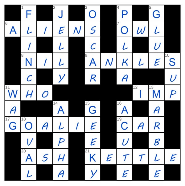 puzzle page crossword 9 june 2025 answer
