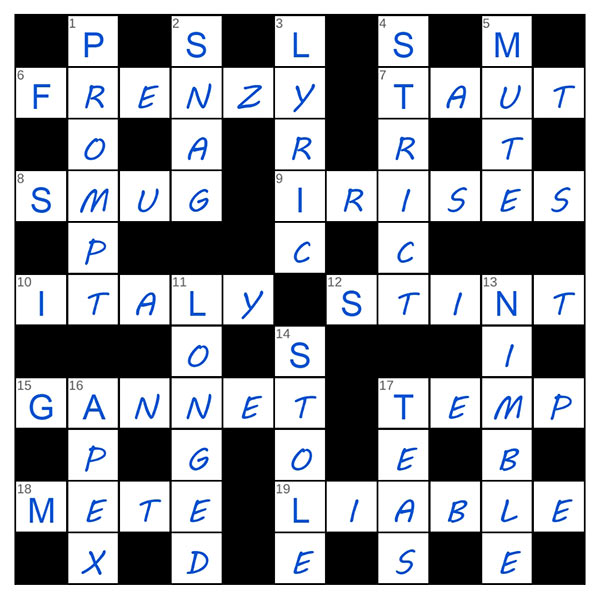 puzzle page crossword 9 may 2025 answer